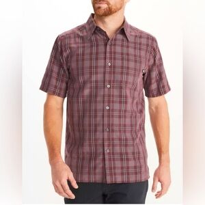 Marmot Eldridge Short-Sleeve Shirt Whiskey Brown (merlot purple) men’s large.